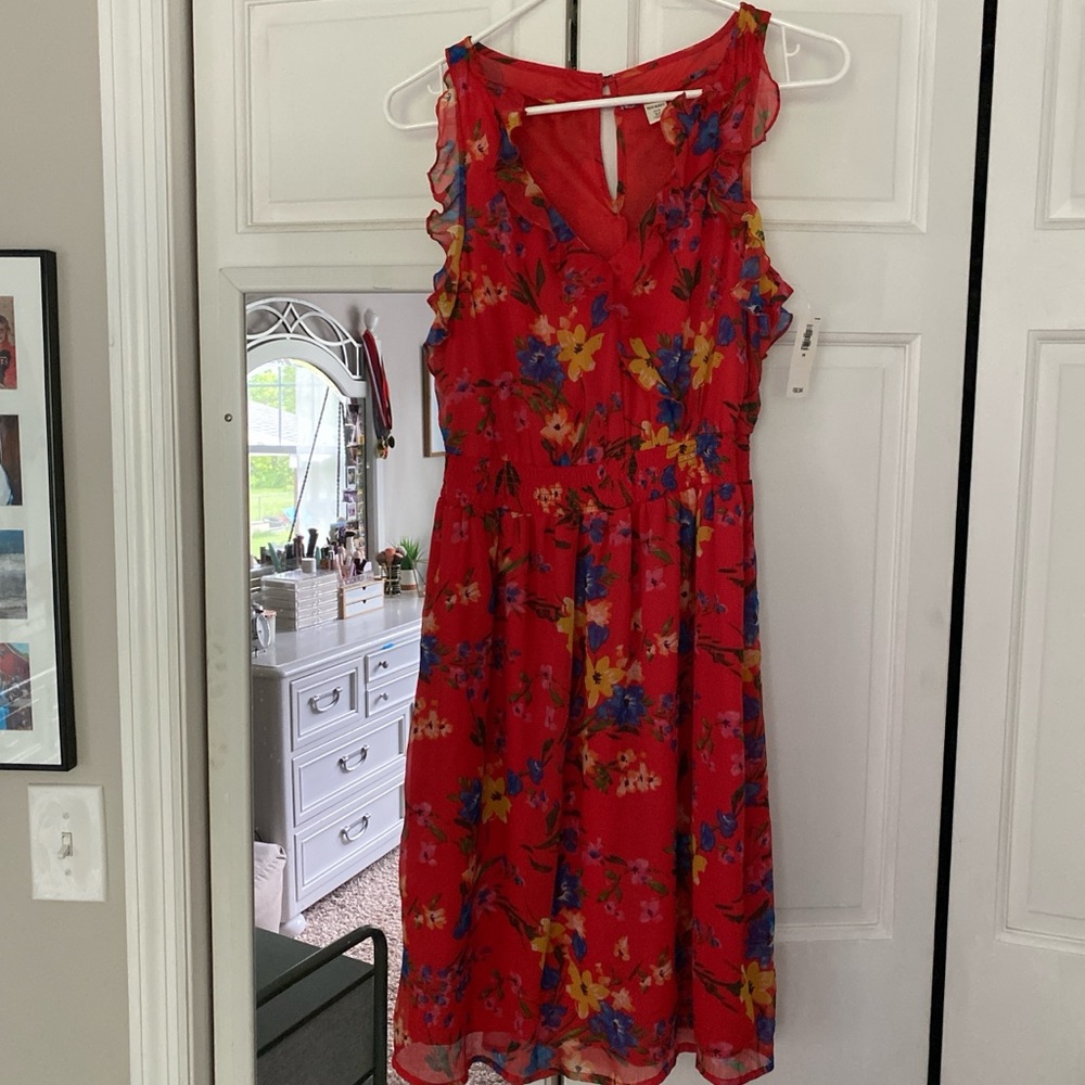 Old navy red floral dress